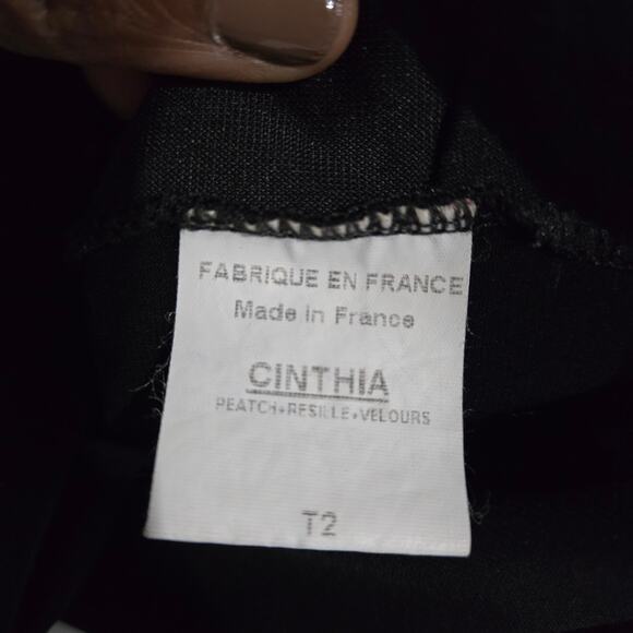 Vintage Ludmilla Bell Sleeve Top Black Velvet Sparkle Y2K France Patchwork Small - Picture 11 of 16